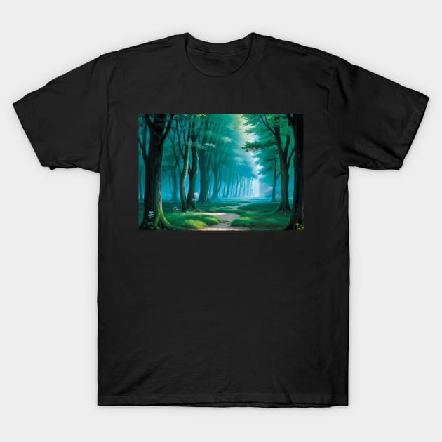 Meandering Forest Path T-Shirt by CursedContent